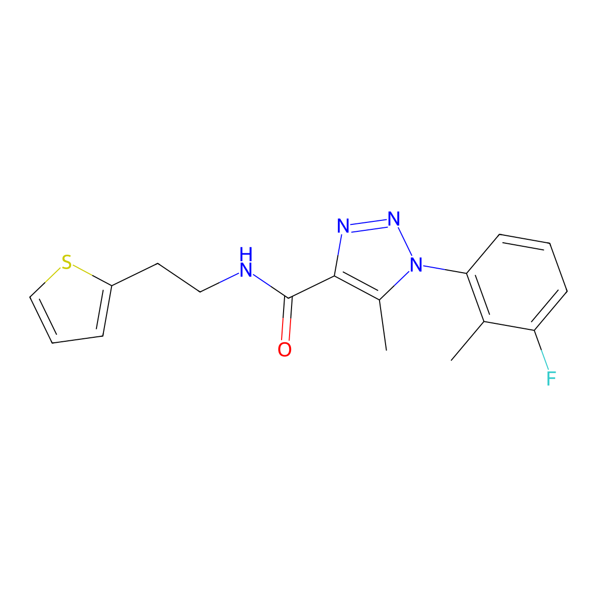 1-(3-fluoro-2-methylphenyl)-5-methyl-N-[2-(thiophen-2-yl)ethyl]-1H-1,2,3-triazole-4-carboxamide molecular structure, CAS 1326892-99-2
