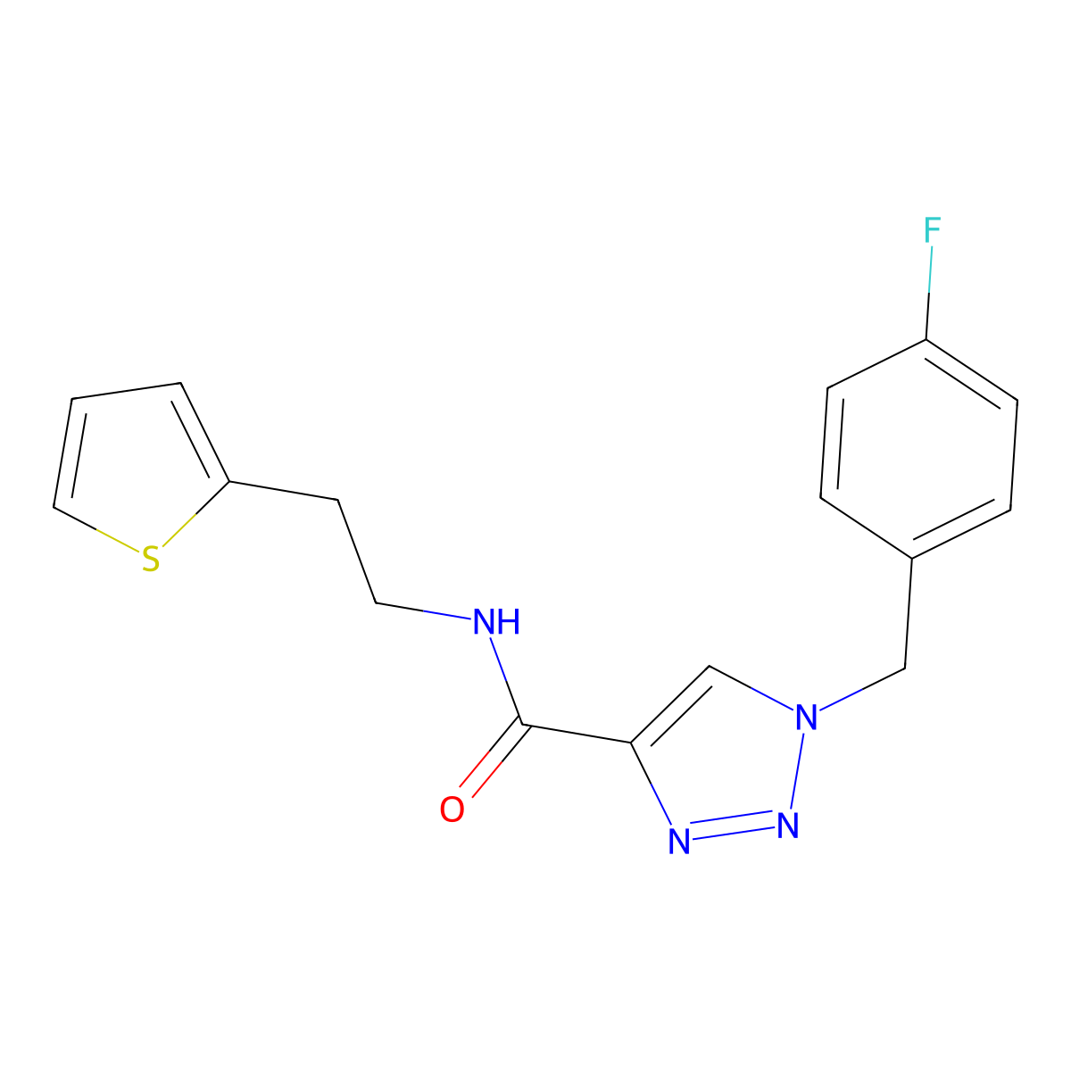 1-[(4-fluorophenyl)methyl]-N-[2-(thiophen-2-yl)ethyl]-1H-1,2,3-triazole-4-carboxamide molecular structure, CAS 1326893-07-5