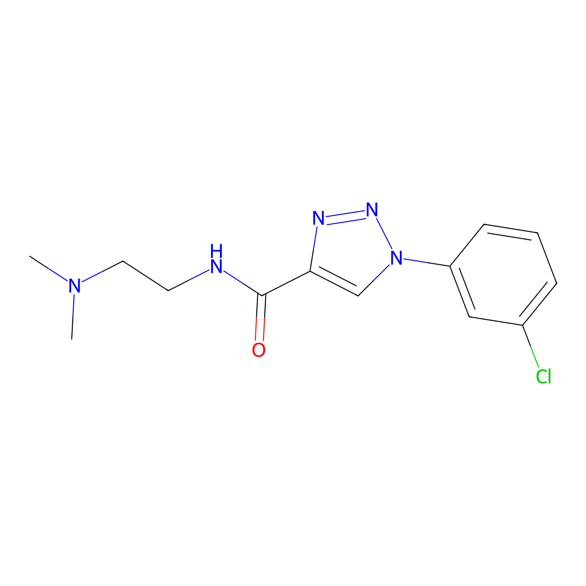 1-(3-chlorophenyl)-N-(2-(dimethylamino)ethyl)-1H-1,2,3-triazole-4-carboxamide molecular structure, CAS 1326893-15-5