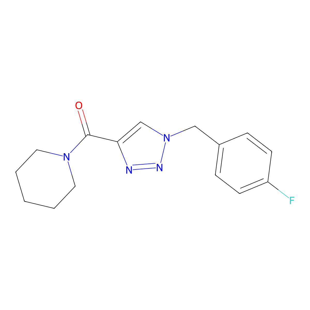 (1-(4-fluorobenzyl)-1H-1,2,3-triazol-4-yl)(piperidin-1-yl)methanone molecular structure, CAS 1326893-29-1