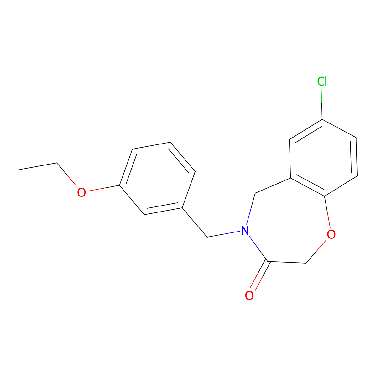 7-chloro-4-(3-ethoxybenzyl)-4,5-dihydro-1,4-benzoxazepin-3(2H)-one molecular structure, CAS 1326893-85-9