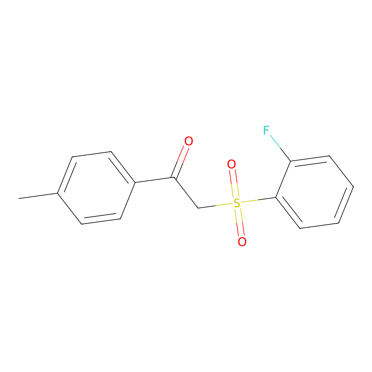 2-[(2-Fluorophenyl)sulfonyl]-1-(4-methylphenyl)ethanone molecular structure, CAS 1326894-41-0