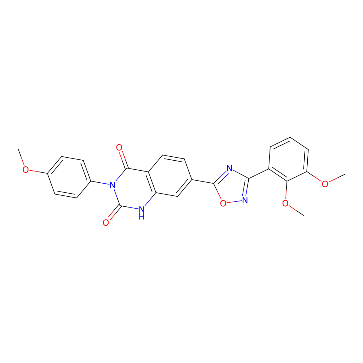 7-[3-(2,3-dimethoxyphenyl)-1,2,4-oxadiazol-5-yl]-3-(4-methoxyphenyl)quinazoline-2,4(1H,3H)-dione molecular structure, CAS 1326895-14-0