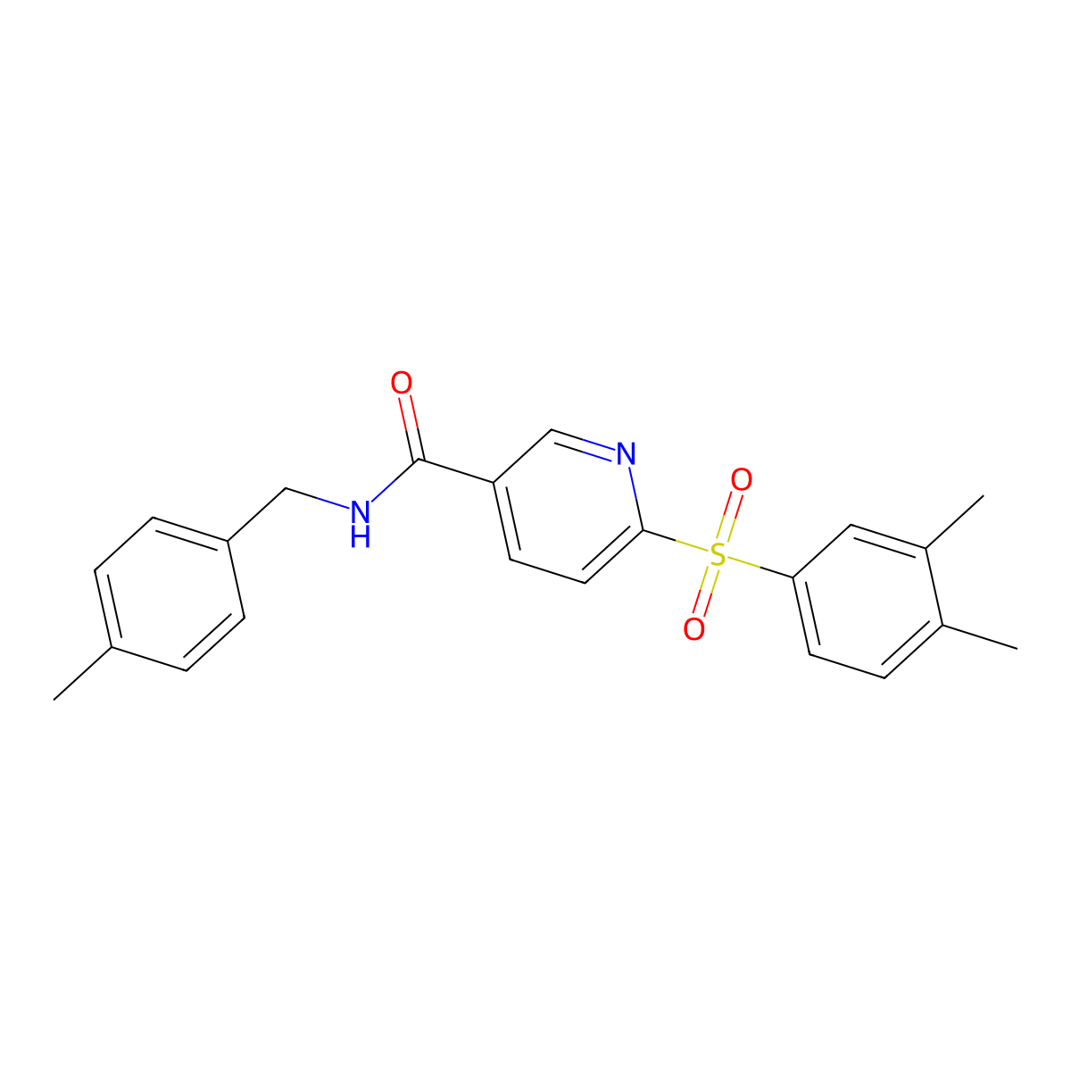 6-[(3,4-dimethylphenyl)sulfonyl]-N-(4-methylbenzyl)pyridine-3-carboxamide molecular structure, CAS 1326895-35-5