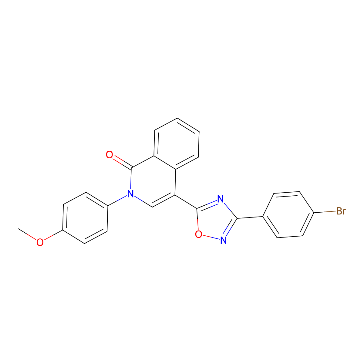 4-[3-(4-bromophenyl)-1,2,4-oxadiazol-5-yl]-2-(4-methoxyphenyl)isoquinolin-1(2H)-one molecular structure, CAS 1326895-37-7