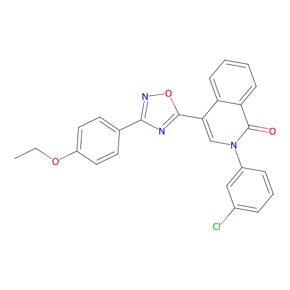 2-(3-chlorophenyl)-4-[3-(4-ethoxyphenyl)-1,2,4-oxadiazol-5-yl]isoquinolin-1(2H)-one molecular structure, CAS 1326895-42-4