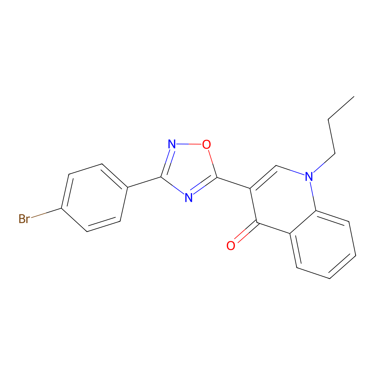 3-[3-(4-bromophenyl)-1,2,4-oxadiazol-5-yl]-1-propylquinolin-4(1H)-one molecular structure, CAS 1326895-44-6