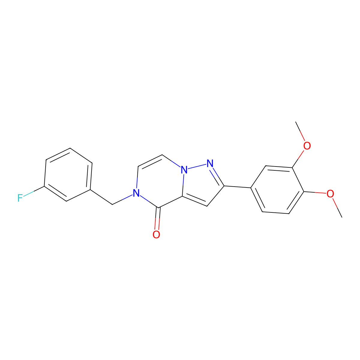 2-(3,4-dimethoxyphenyl)-5-(3-fluorobenzyl)pyrazolo[1,5-a]pyrazin-4(5H)-one molecular structure, CAS 1326895-66-2