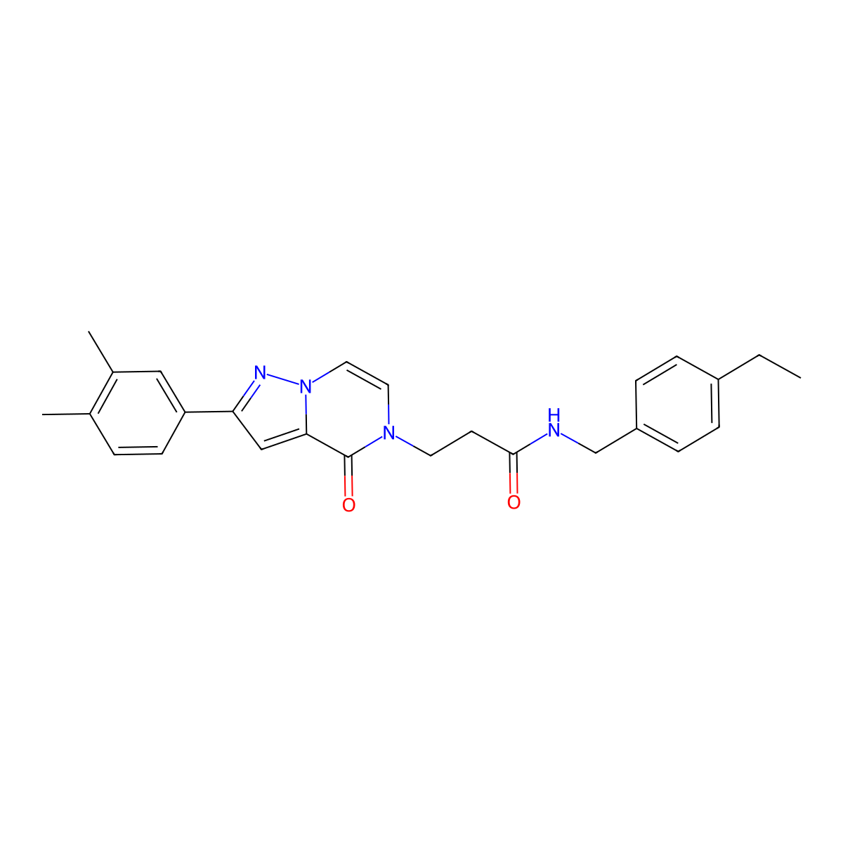 3-[2-(3,4-dimethylphenyl)-4-oxopyrazolo[1,5-a]pyrazin-5(4H)-yl]-N-(4-ethylbenzyl)propanamide molecular structure, CAS 1326895-69-5