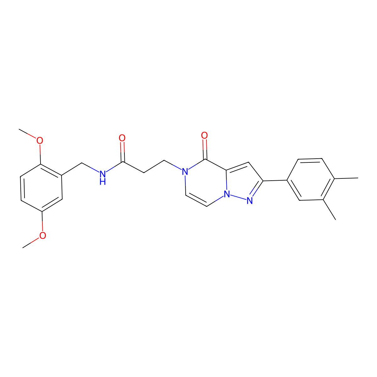 N-(2,5-dimethoxybenzyl)-3-[2-(3,4-dimethylphenyl)-4-oxopyrazolo[1,5-a]pyrazin-5(4H)-yl]propanamide molecular structure, CAS 1326895-71-9