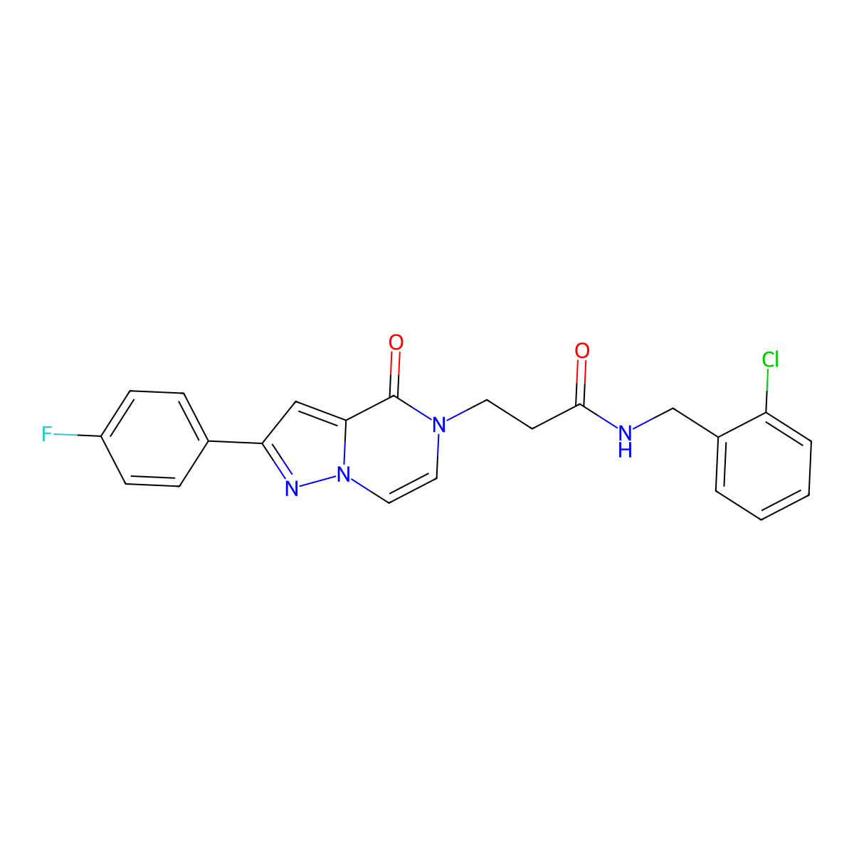 N-(2-chlorobenzyl)-3-[2-(4-fluorophenyl)-4-oxopyrazolo[1,5-a]pyrazin-5(4H)-yl]propanamide molecular structure, CAS 1326895-89-9