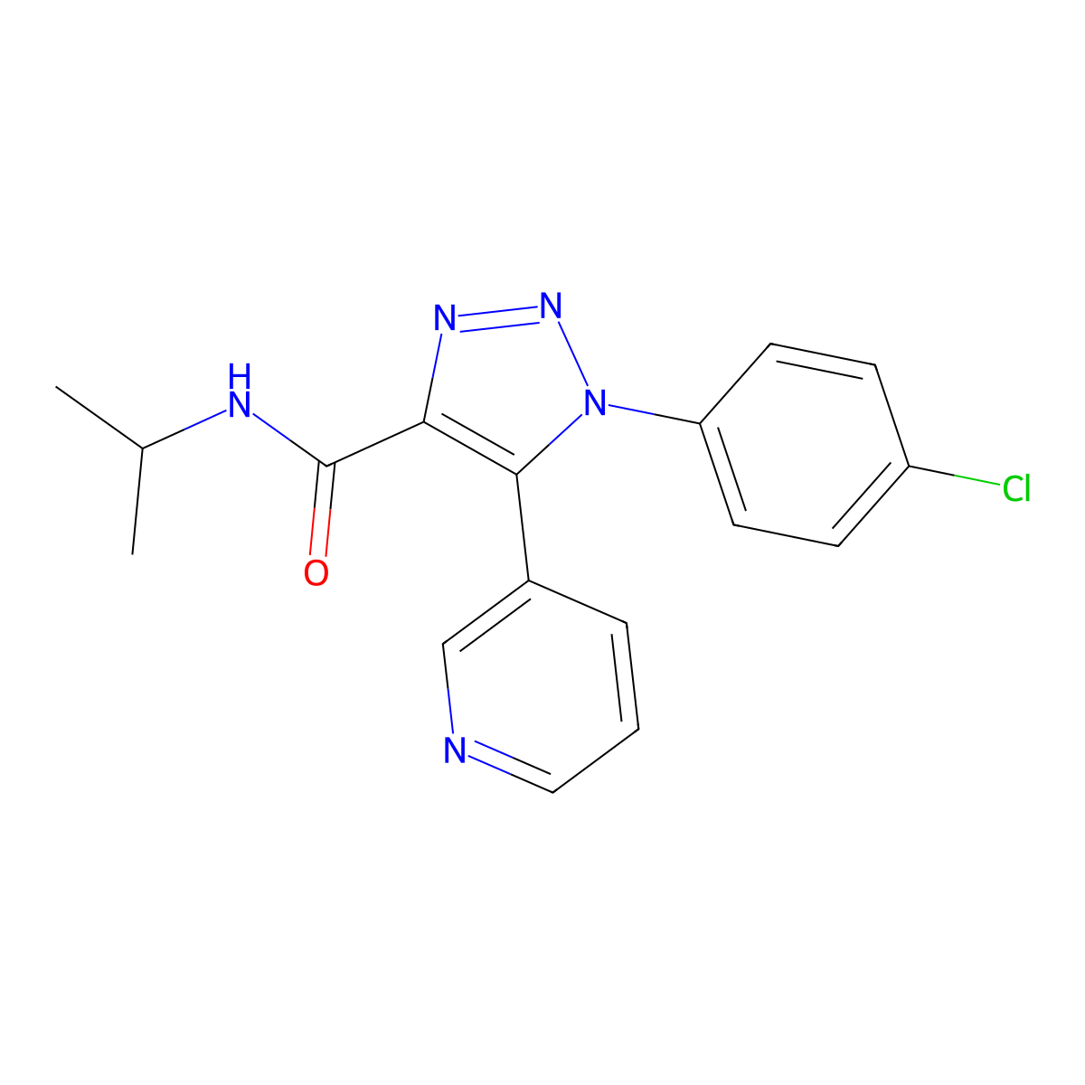 1-(4-chlorophenyl)-N-(propan-2-yl)-5-(pyridin-3-yl)-1H-1,2,3-triazole-4-carboxamide molecular structure, CAS 1326896-19-8