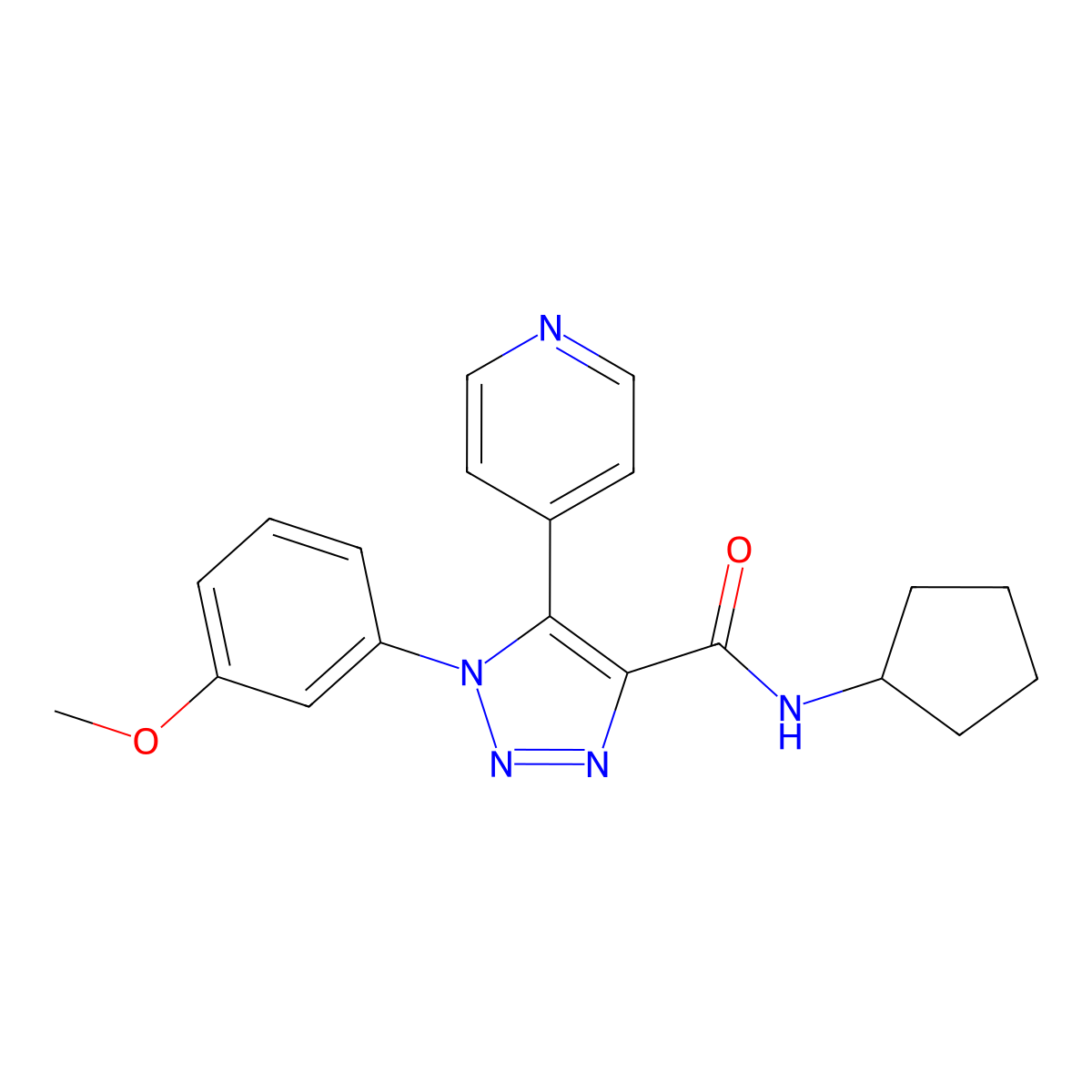 N-cyclopentyl-1-(3-methoxyphenyl)-5-(pyridin-4-yl)-1H-1,2,3-triazole-4-carboxamide molecular structure, CAS 1326896-32-5