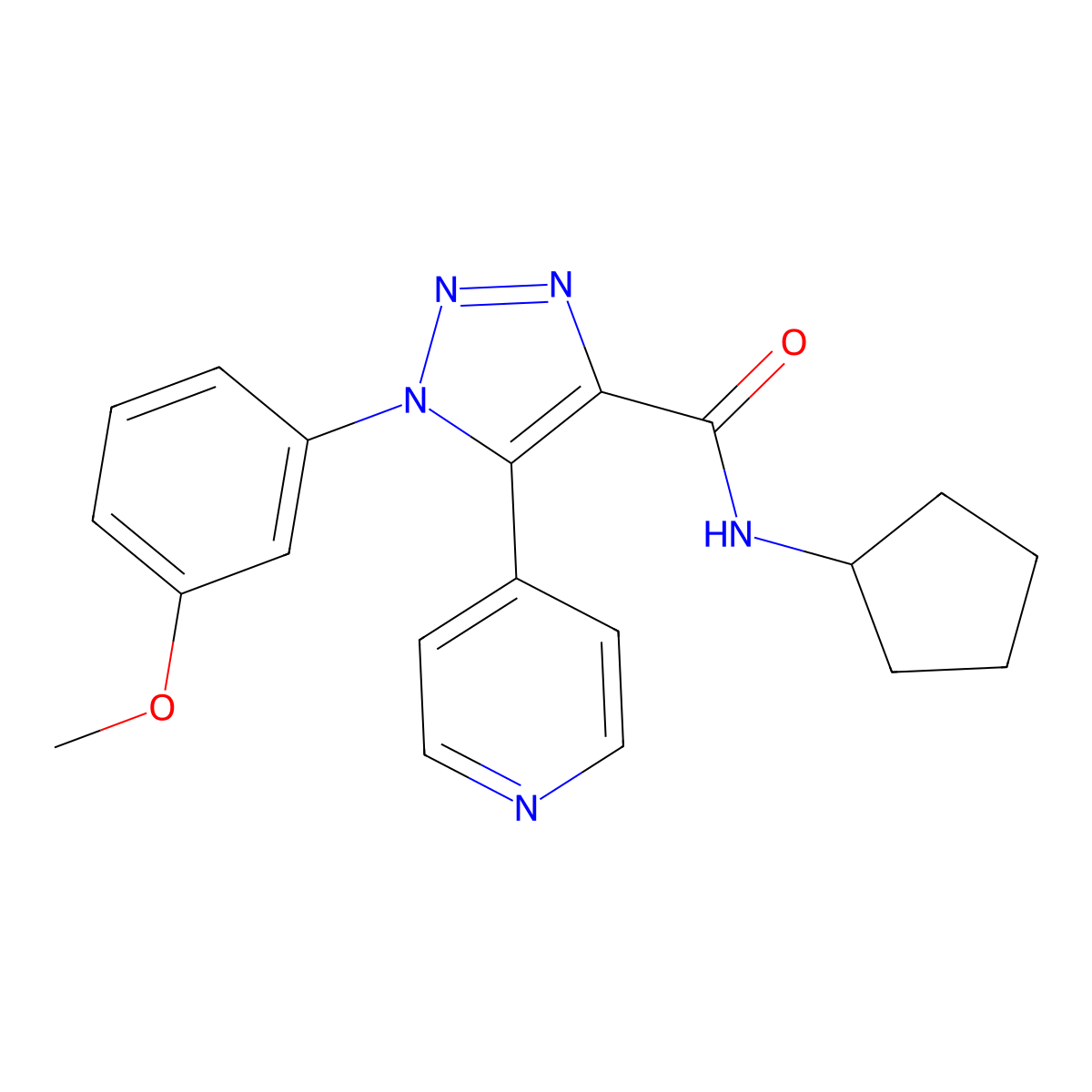 N-cyclopentyl-1-(3-methoxyphenyl)-5-(pyridin-4-yl)-1H-1,2,3-triazole-4-carboxamide molecular structure, CAS 1326896-32-5