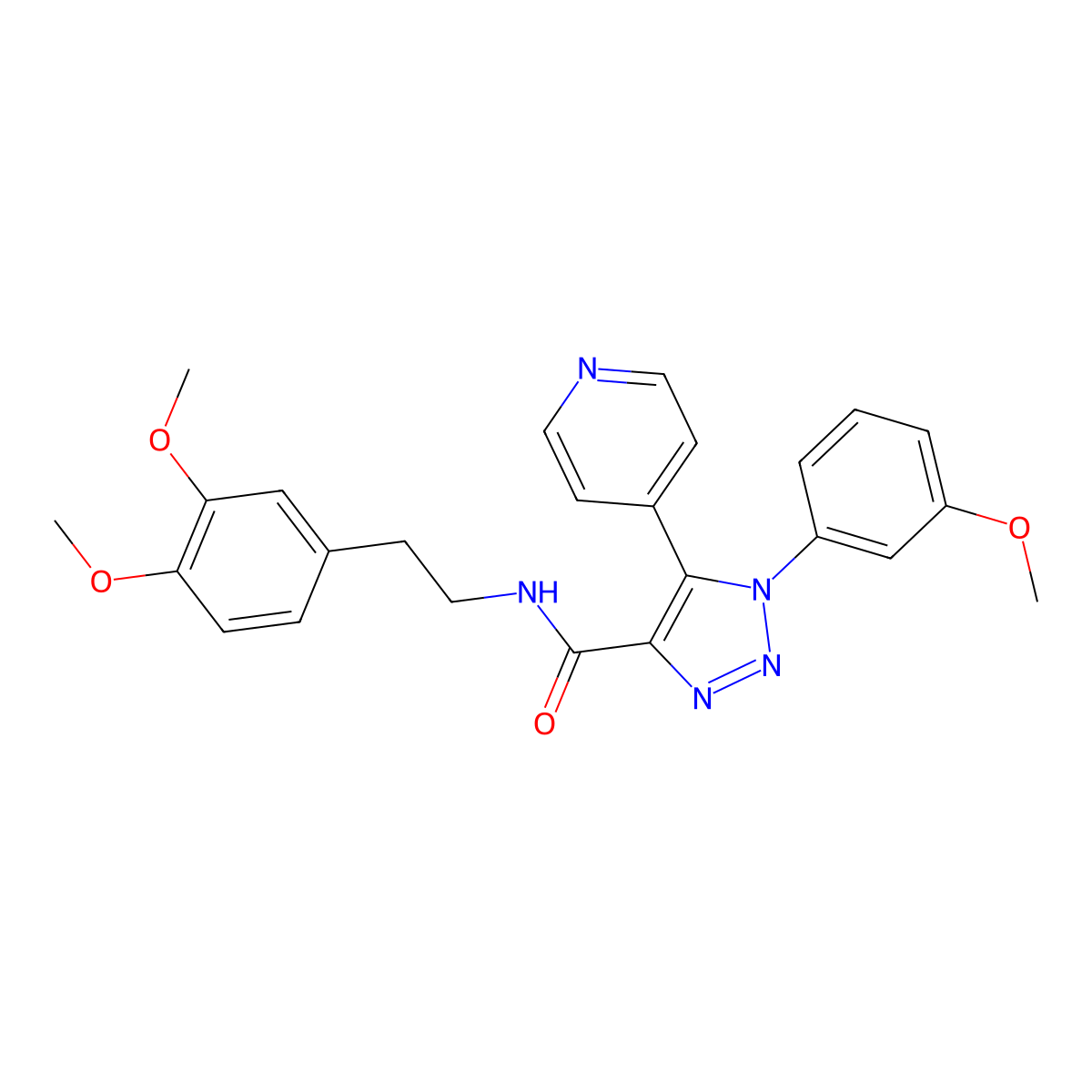 N-[2-(3,4-dimethoxyphenyl)ethyl]-1-(3-methoxyphenyl)-5-(pyridin-4-yl)-1H-1,2,3-triazole-4-carboxamide molecular structure, CAS 1326896-36-9