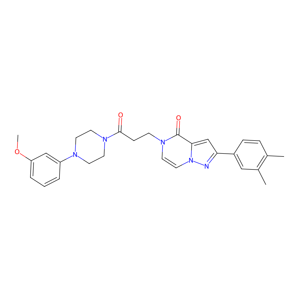 2-(3,4-dimethylphenyl)-5-{3-[4-(3-methoxyphenyl)piperazin-1-yl]-3-oxopropyl}pyrazolo[1,5-a]pyrazin-4(5H)-one molecular structure, CAS 1326896-89-2
