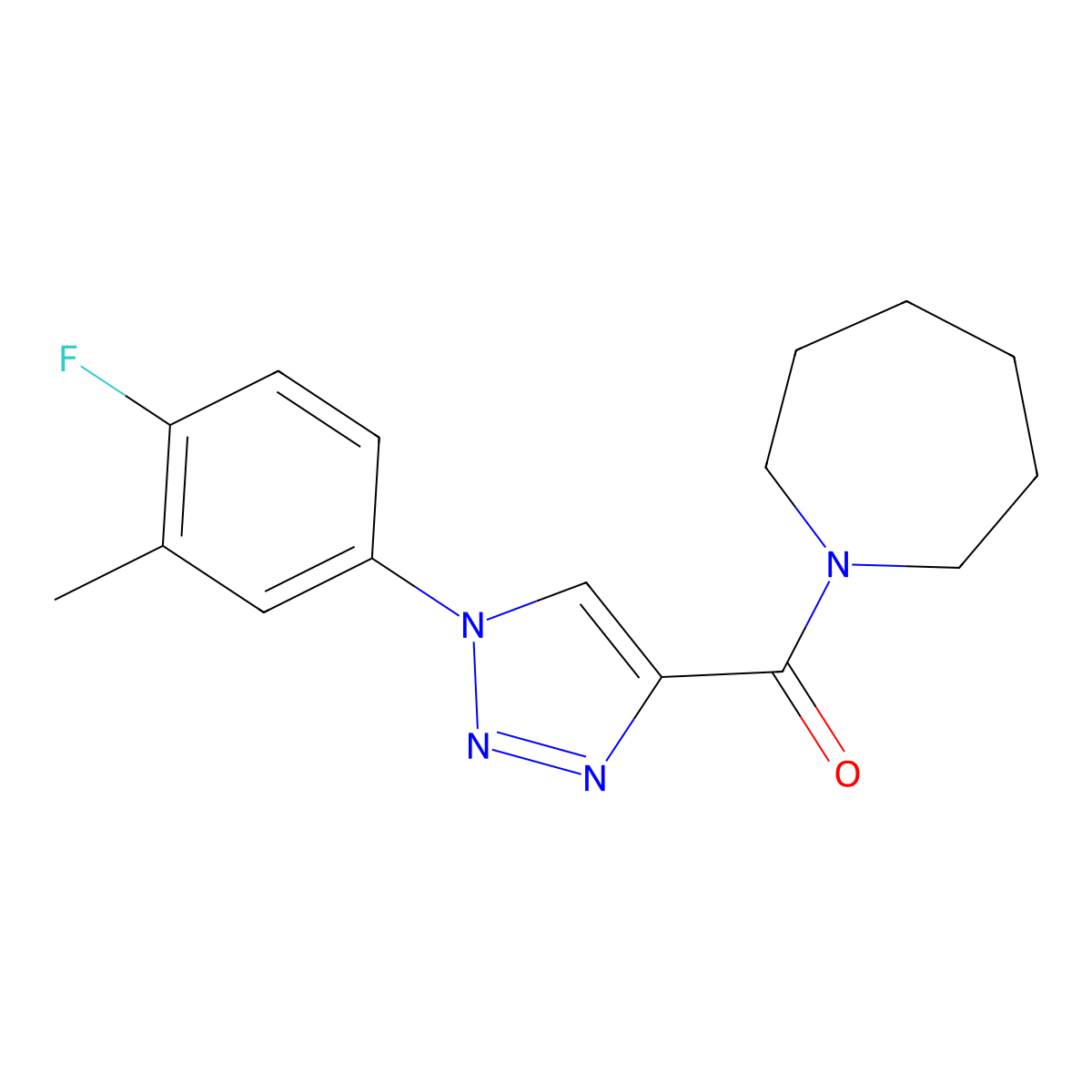 azepan-1-yl(1-(4-fluoro-3-methylphenyl)-1H-1,2,3-triazol-4-yl)methanone molecular structure, CAS 1326897-41-9