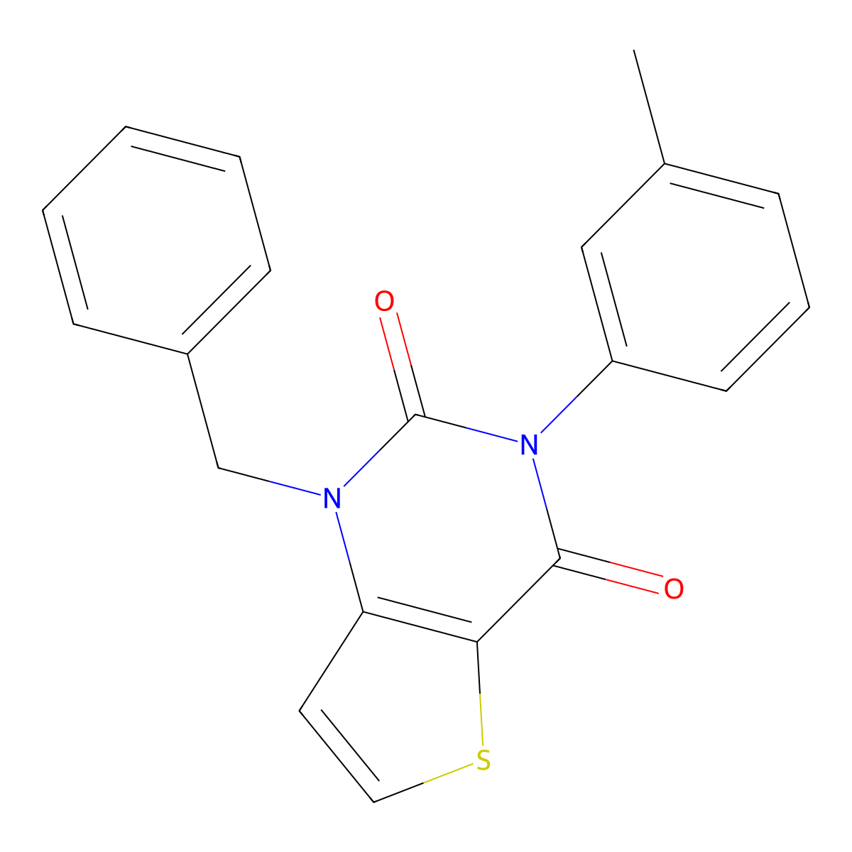 1-benzyl-3-(3-methylphenyl)-1H,2H,3H,4H-thieno[3,2-d]pyrimidine-2,4-dione molecular structure, CAS 1326897-63-5