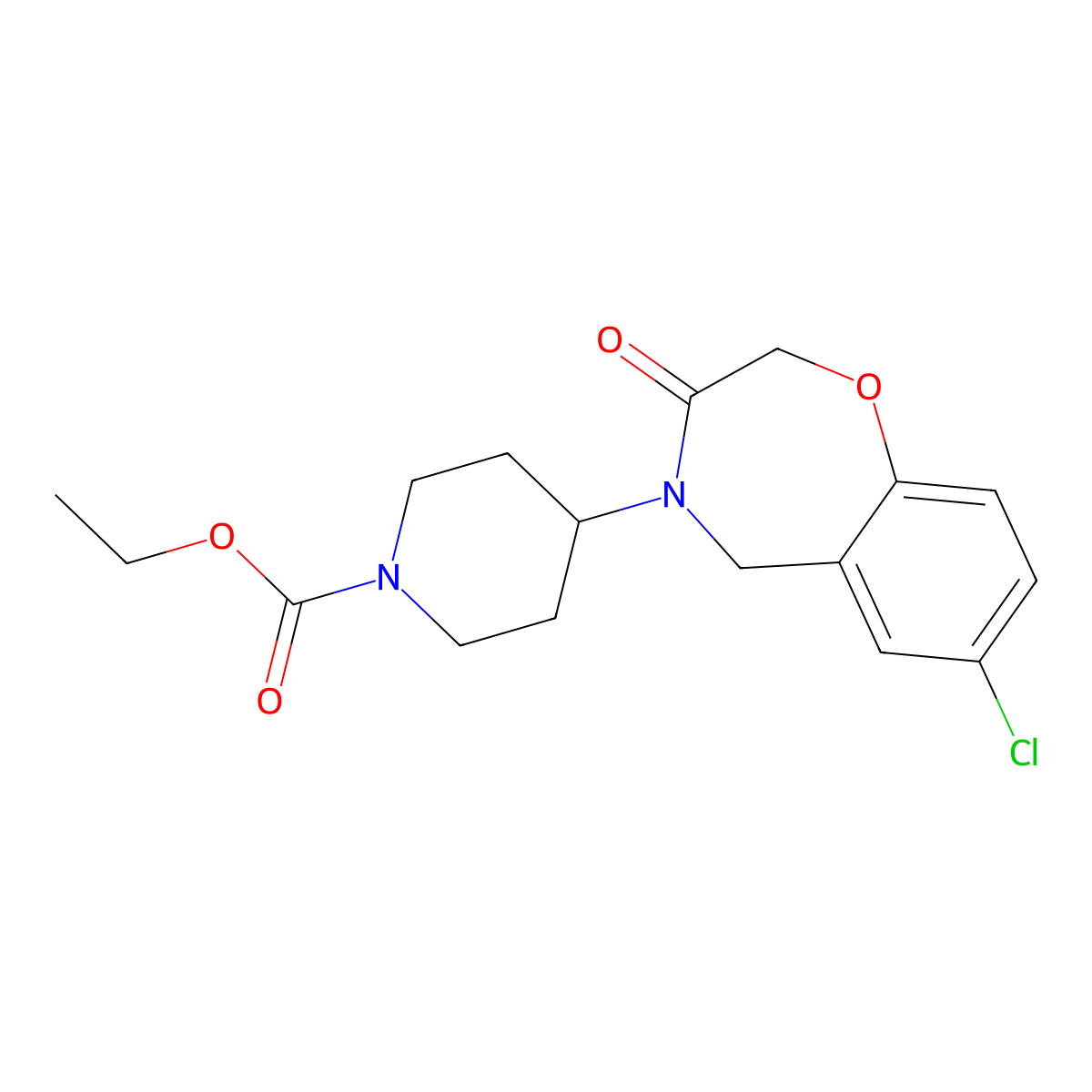 ethyl 4-(7-chloro-3-oxo-2,3-dihydro-1,4-benzoxazepin-4(5H)-yl)piperidine-1-carboxylate molecular structure, CAS 1326898-12-7