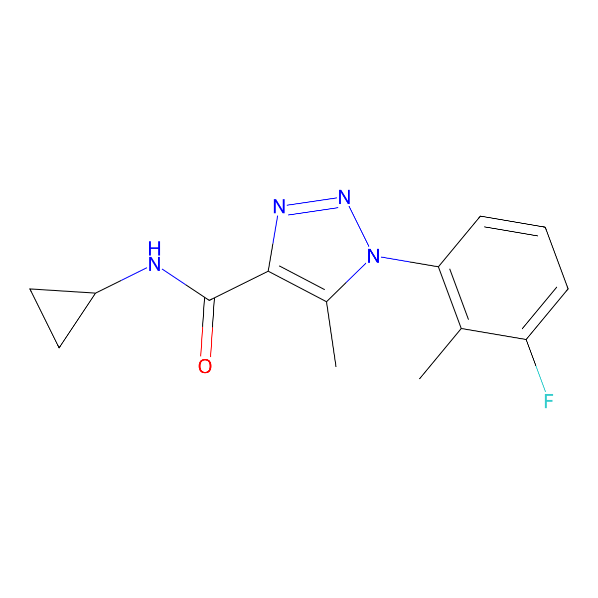 N-cyclopropyl-1-(3-fluoro-2-methylphenyl)-5-methyl-1H-1,2,3-triazole-4-carboxamide molecular structure, CAS 1326898-49-0