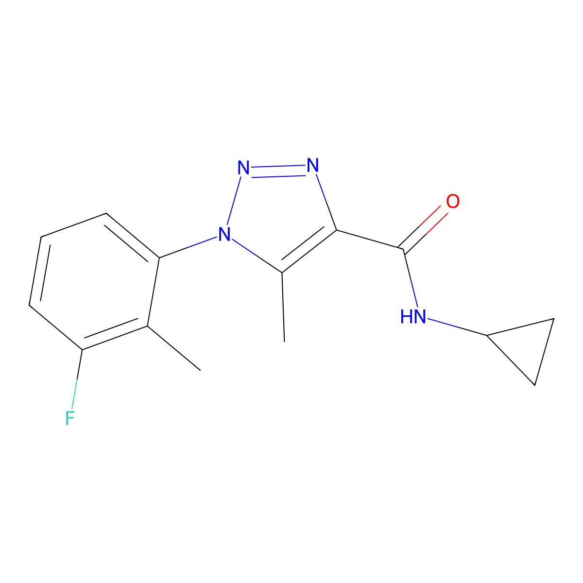 N-cyclopropyl-1-(3-fluoro-2-methylphenyl)-5-methyl-1H-1,2,3-triazole-4-carboxamide molecular structure, CAS 1326898-49-0