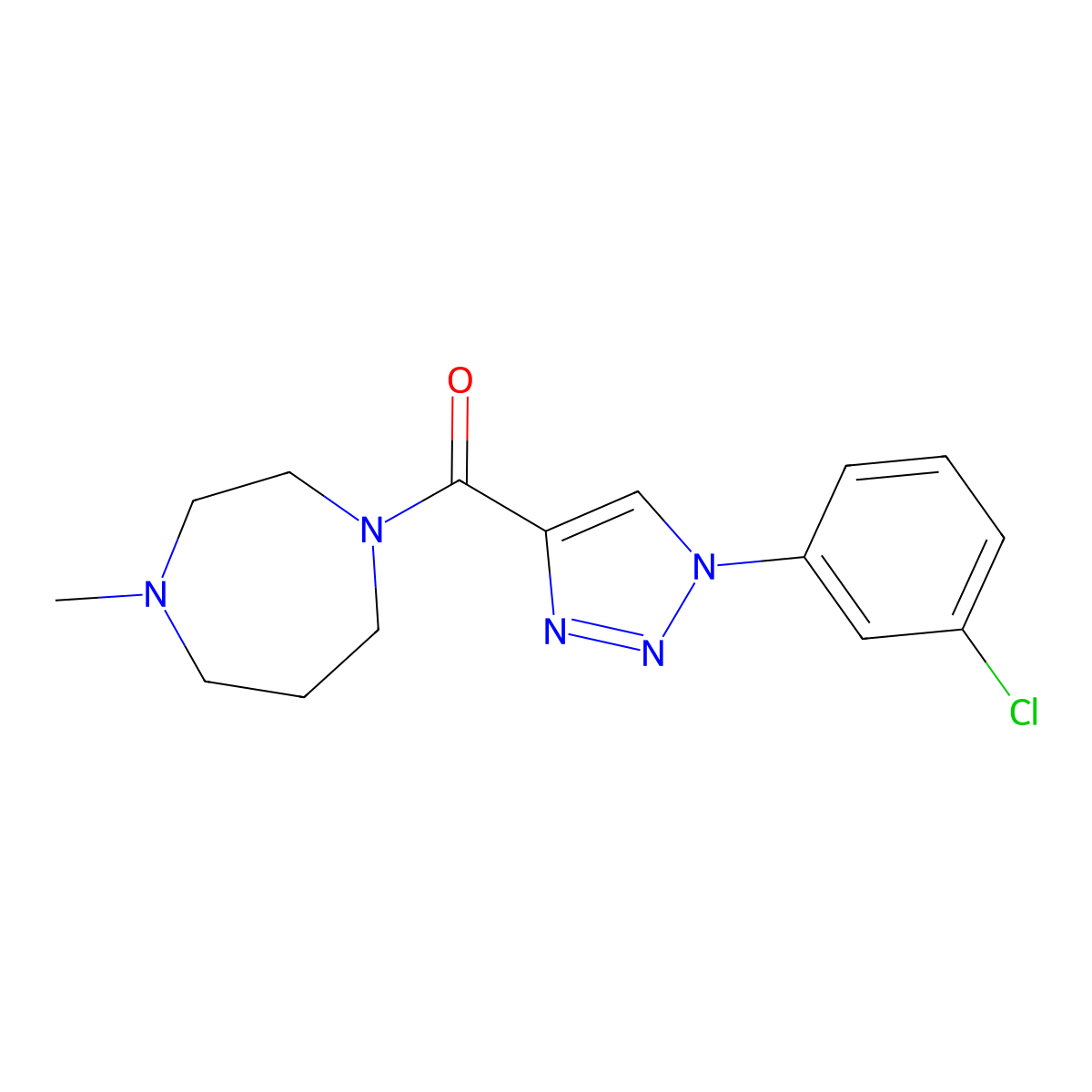 1-[1-(3-chlorophenyl)-1H-1,2,3-triazole-4-carbonyl]-4-methyl-1,4-diazepane molecular structure, CAS 1326899-46-0
