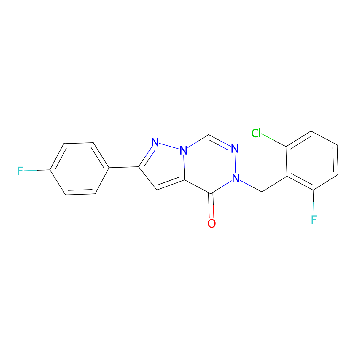 5-(2-chloro-6-fluorobenzyl)-2-(4-fluorophenyl)pyrazolo[1,5-d][1,2,4]triazin-4(5H)-one molecular structure, CAS 1326899-86-8