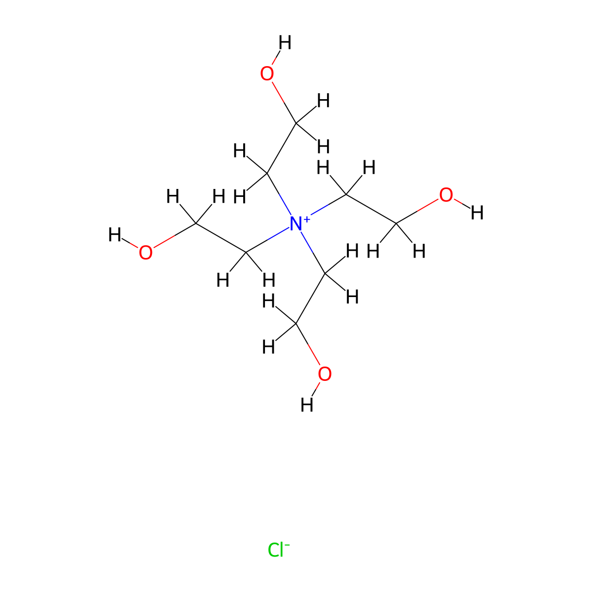 Ethanaminium, 2-hydroxy-N,N,N-tris(2-hydroxyethyl)-, chloride (1:1) molecular structure, CAS 13269-66-4