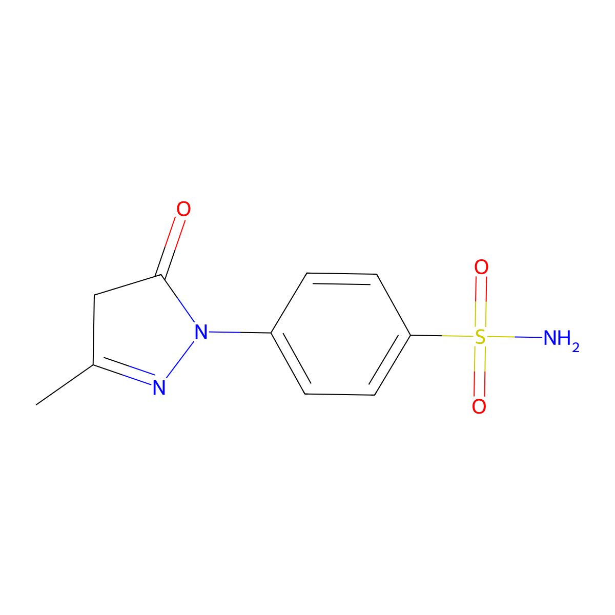 p-(4,5-dihydro-3-methyl-5-oxo-1H-pyrazol-1-yl)benzenesulphonamide molecular structure, CAS 13269-73-3