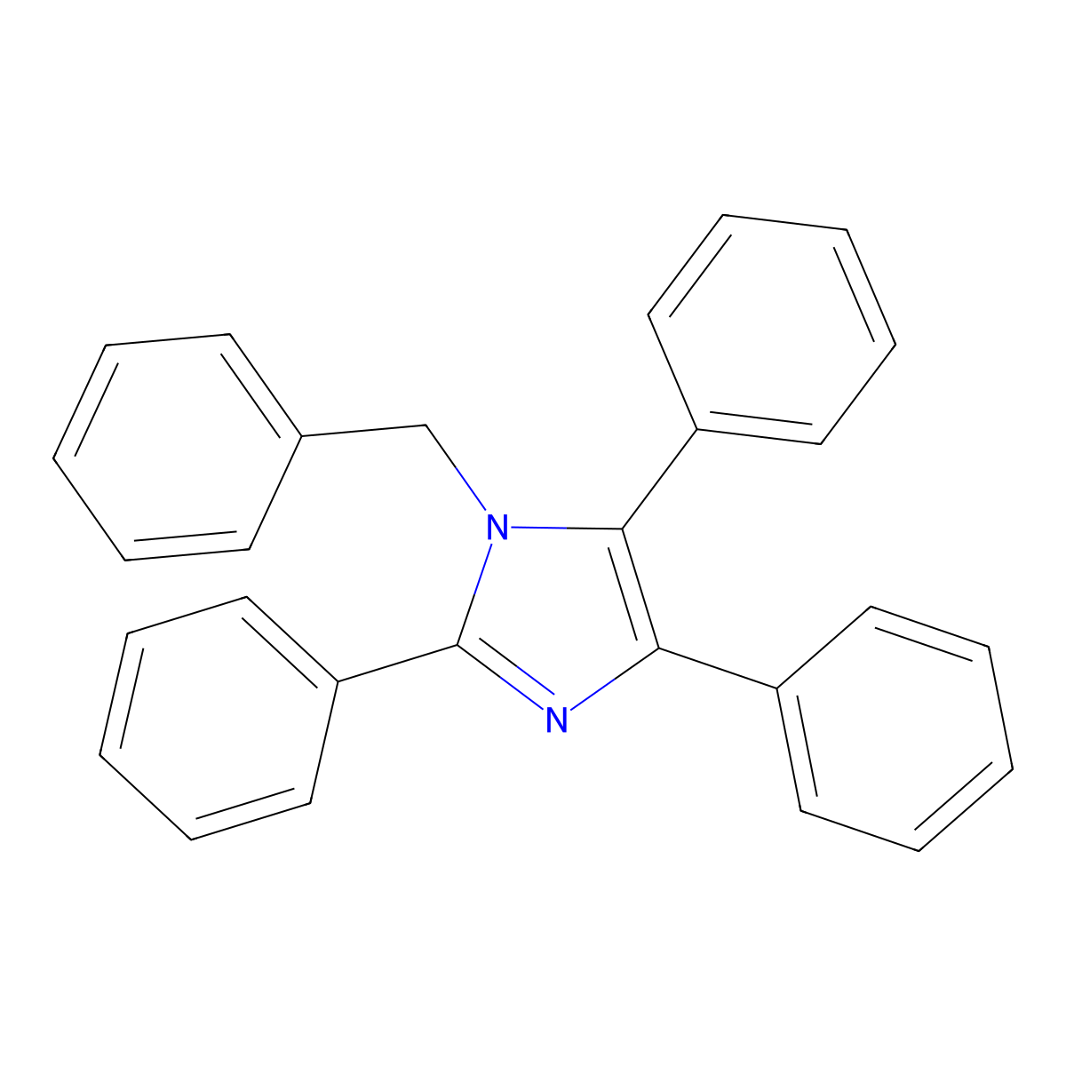 1H-Imidazole, 2,4,5-triphenyl-1-(phenylmethyl)- molecular structure, CAS 13269-91-5