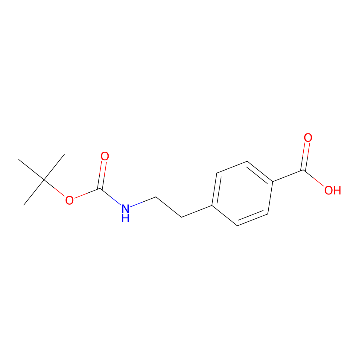 4-(2-{[(Tert-butoxy)carbonyl]amino}ethyl)benzoic acid molecular structure, CAS 132690-91-6