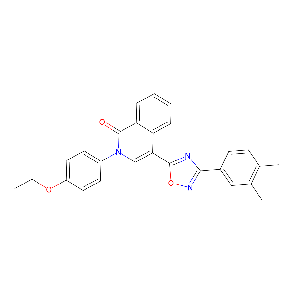 4-[3-(3,4-dimethylphenyl)-1,2,4-oxadiazol-5-yl]-2-(4-ethoxyphenyl)isoquinolin-1(2H)-one molecular structure, CAS 1326900-66-6