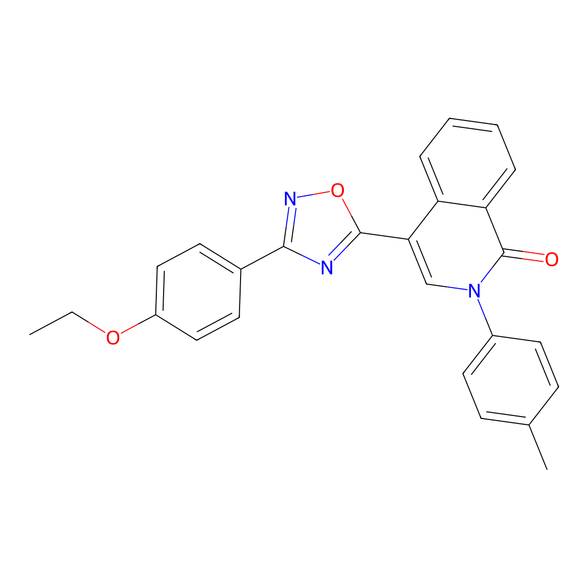 4-[3-(4-ethoxyphenyl)-1,2,4-oxadiazol-5-yl]-2-(4-methylphenyl)isoquinolin-1(2H)-one molecular structure, CAS 1326900-73-5