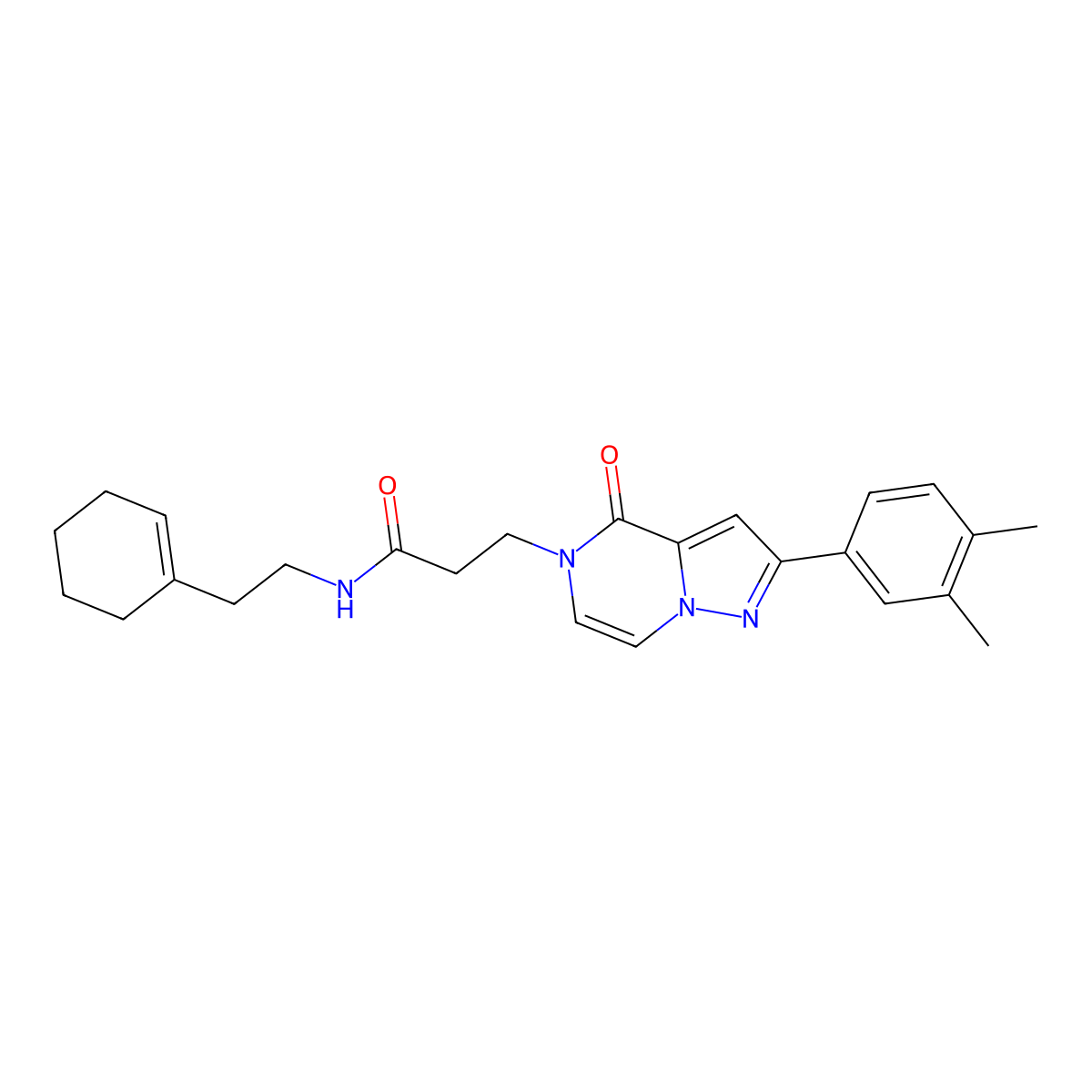 N-[2-(cyclohex-1-en-1-yl)ethyl]-3-[2-(3,4-dimethylphenyl)-4-oxopyrazolo[1,5-a]pyrazin-5(4H)-yl]propanamide molecular structure, CAS 1326900-88-2