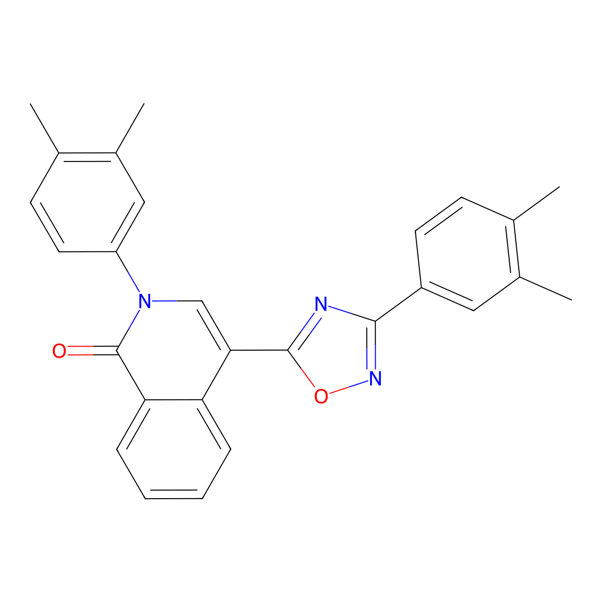 2-(3,4-dimethylphenyl)-4-[3-(3,4-dimethylphenyl)-1,2,4-oxadiazol-5-yl]isoquinolin-1(2H)-one molecular structure, CAS 1326900-95-1