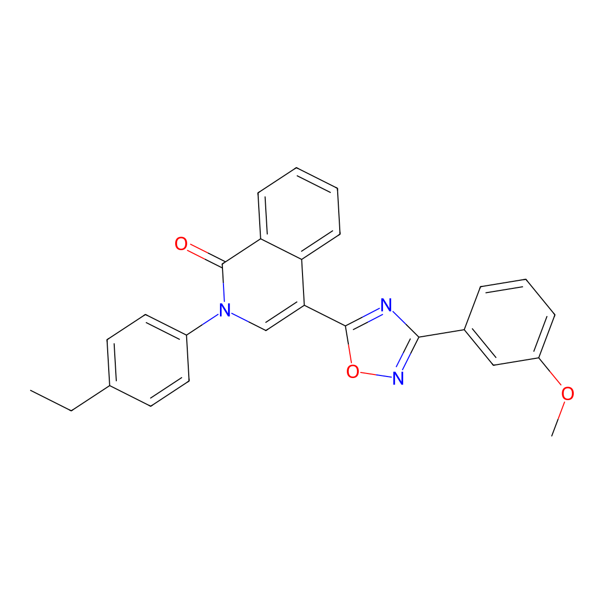 2-(4-ethylphenyl)-4-[3-(3-methoxyphenyl)-1,2,4-oxadiazol-5-yl]isoquinolin-1(2H)-one molecular structure, CAS 1326901-21-6