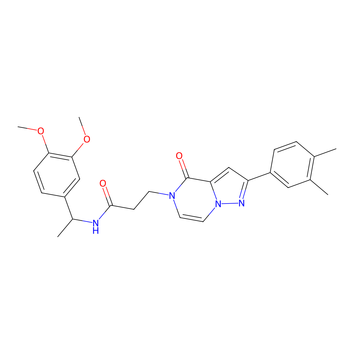 N-[1-(3,4-dimethoxyphenyl)ethyl]-3-[2-(3,4-dimethylphenyl)-4-oxopyrazolo[1,5-a]pyrazin-5(4H)-yl]propanamide molecular structure, CAS 1326901-22-7