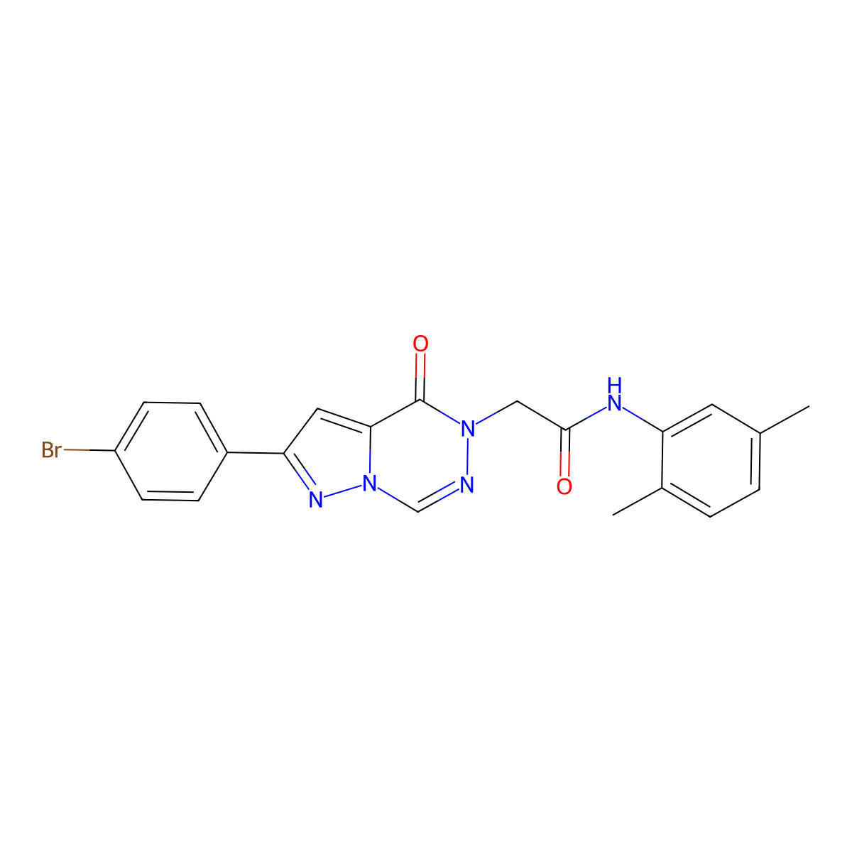2-[2-(4-bromophenyl)-4-oxopyrazolo[1,5-d][1,2,4]triazin-5(4H)-yl]-N-(2,5-dimethylphenyl)acetamide molecular structure, CAS 1326901-35-2
