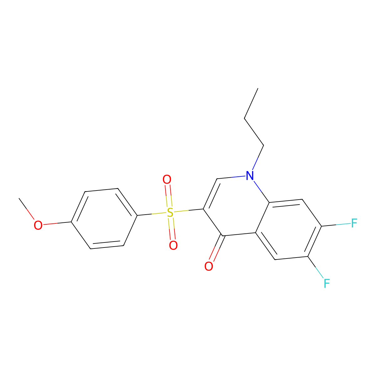 6,7-difluoro-3-[(4-methoxyphenyl)sulfonyl]-1-propylquinolin-4(1H)-one molecular structure, CAS 1326901-50-1