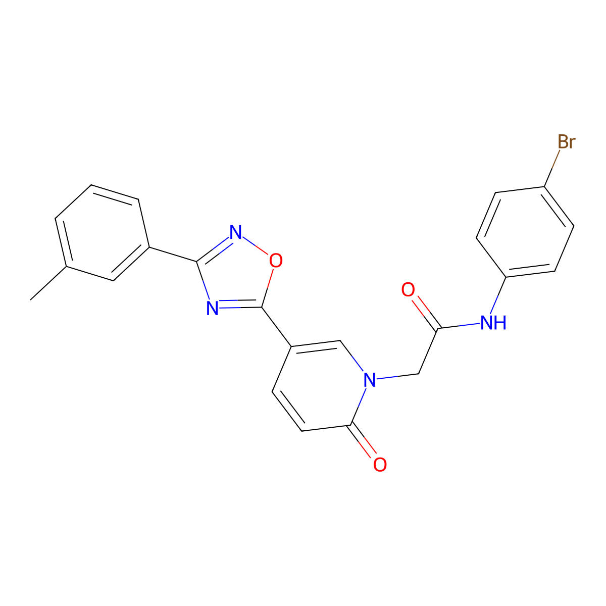 N-(4-bromophenyl)-2-{5-[3-(3-methylphenyl)-1,2,4-oxadiazol-5-yl]-2-oxopyridin-1(2H)-yl}acetamide molecular structure, CAS 1326901-57-8