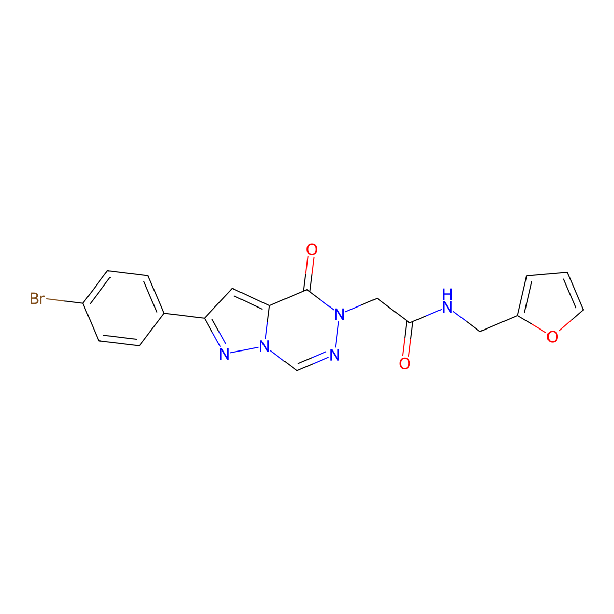 2-[2-(4-bromophenyl)-4-oxopyrazolo[1,5-d][1,2,4]triazin-5(4H)-yl]-N-(furan-2-ylmethyl)acetamide molecular structure, CAS 1326901-64-7