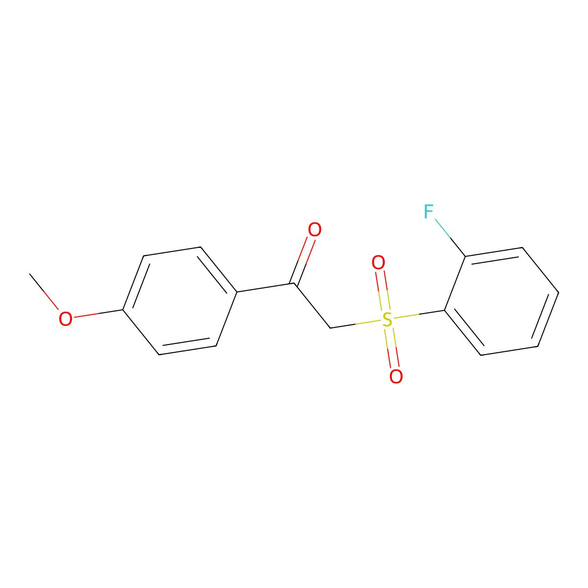 2-[(2-Fluorophenyl)sulfonyl]-1-(4-methoxyphenyl)ethanone molecular structure, CAS 1326901-72-7