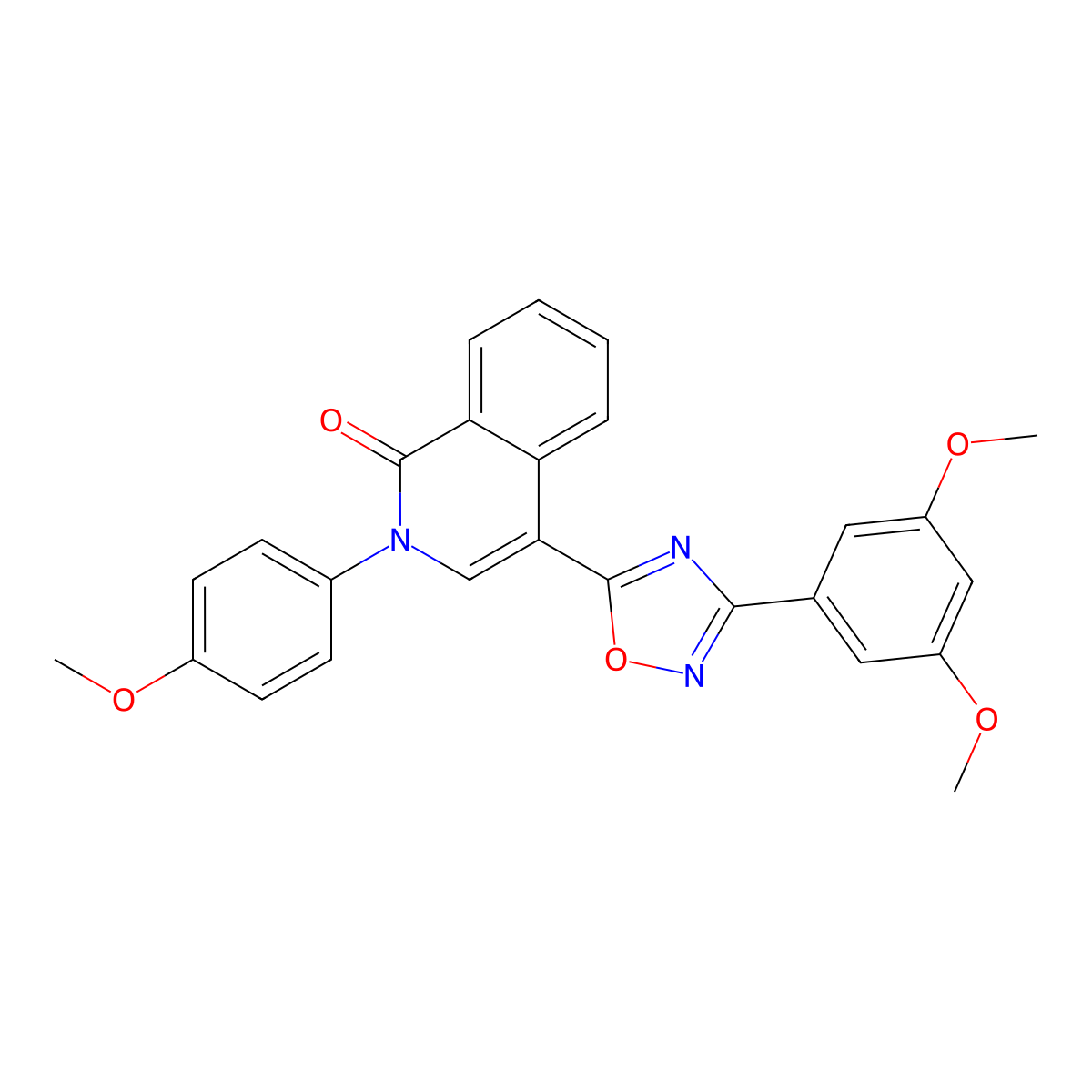 4-[3-(3,5-dimethoxyphenyl)-1,2,4-oxadiazol-5-yl]-2-(4-methoxyphenyl)isoquinolin-1(2H)-one molecular structure, CAS 1326901-97-6