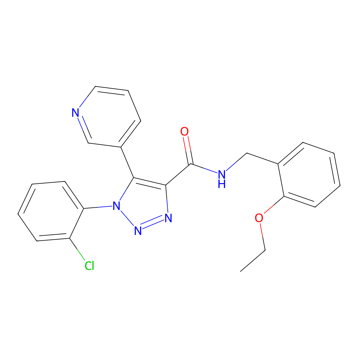1-(2-chlorophenyl)-N-(2-ethoxybenzyl)-5-(pyridin-3-yl)-1H-1,2,3-triazole-4-carboxamide molecular structure, CAS 1326902-07-1