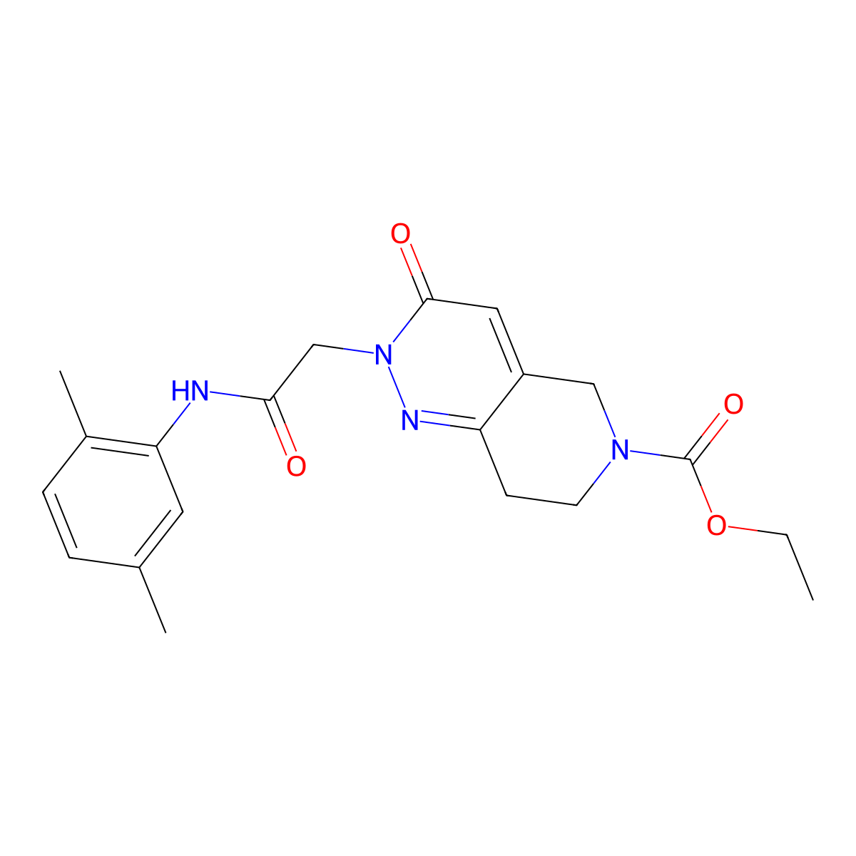 ethyl 2-{2-[(2,5-dimethylphenyl)amino]-2-oxoethyl}-3-oxo-3,5,7,8-tetrahydropyrido[4,3-c]pyridazine-6(2H)-carboxylate molecular structure, CAS 1326902-08-2