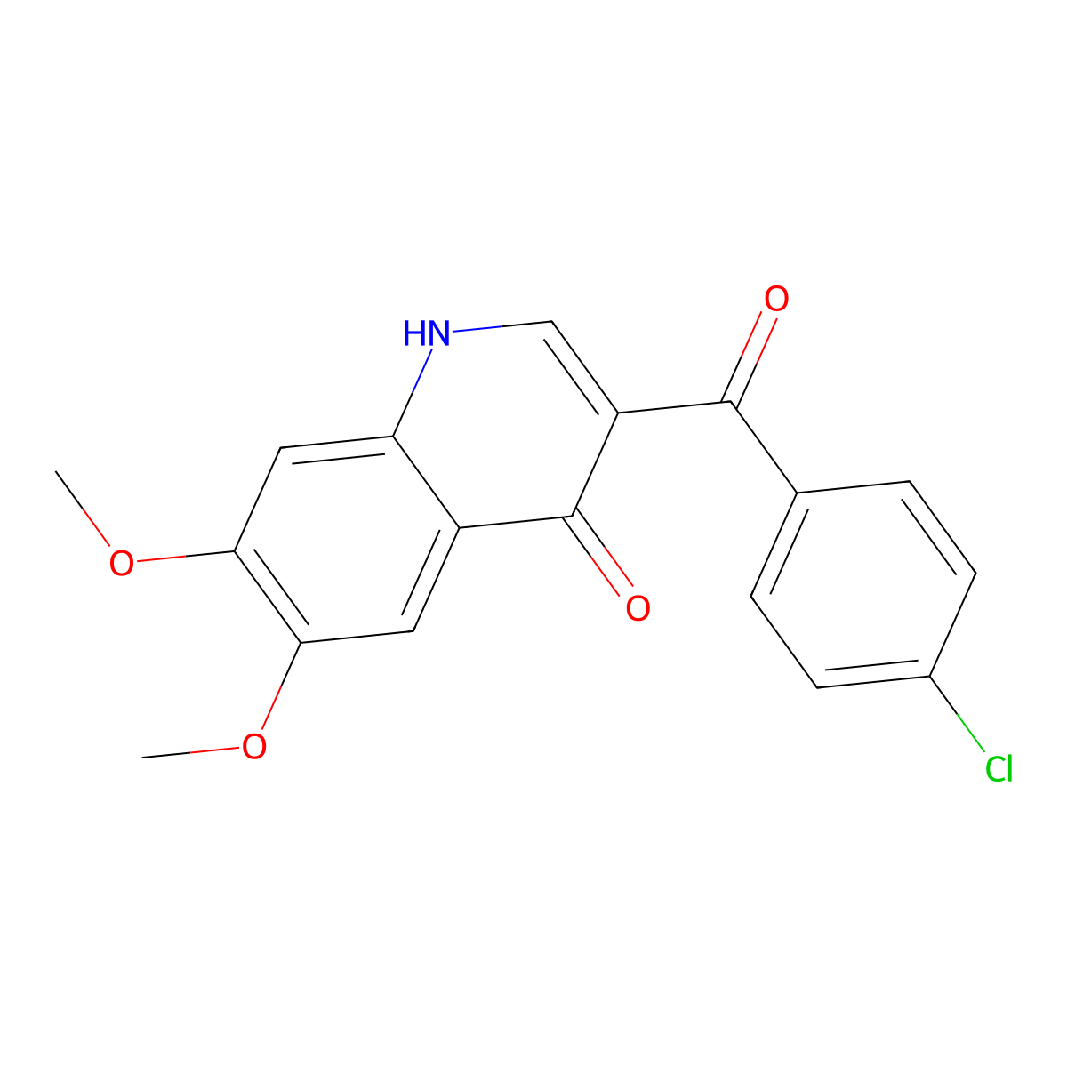 3-(4-Chlorobenzoyl)-6,7-dimethoxyquinolin-4(1H)-one molecular structure, CAS 1326902-13-9
