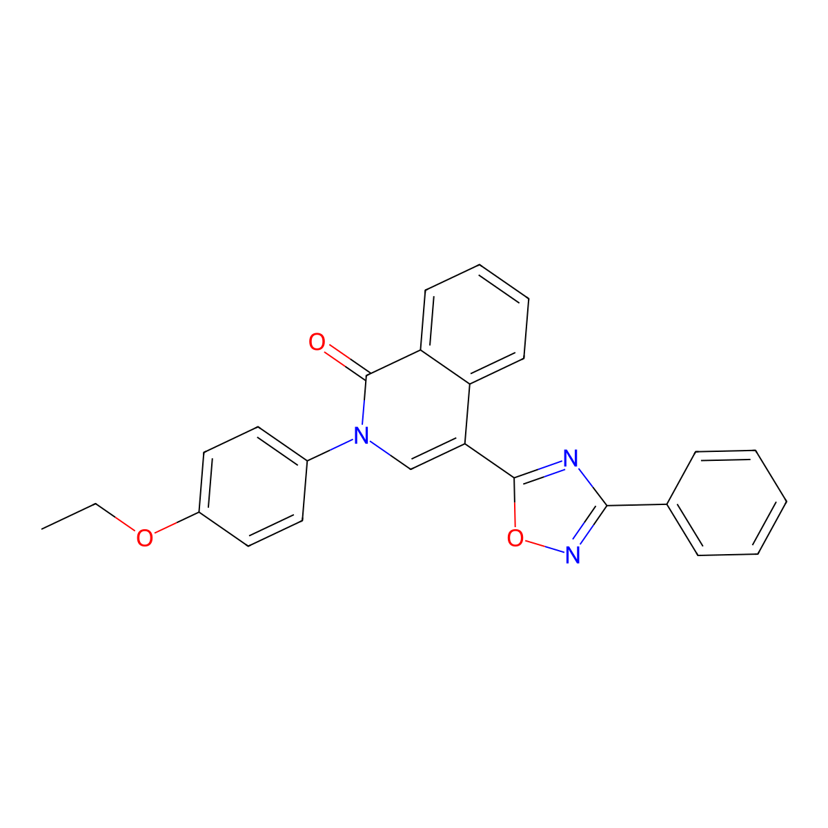 2-(4-ethoxyphenyl)-4-(3-phenyl-1,2,4-oxadiazol-5-yl)isoquinolin-1(2H)-one molecular structure, CAS 1326902-20-8