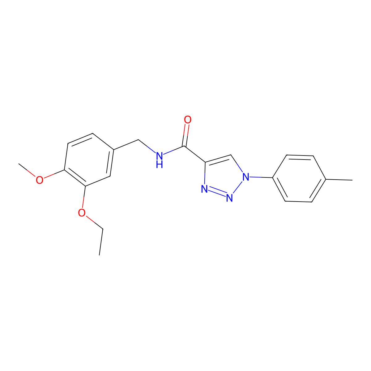 N-(3-ethoxy-4-methoxybenzyl)-1-(4-methylphenyl)-1H-1,2,3-triazole-4-carboxamide molecular structure, CAS 1326902-40-2