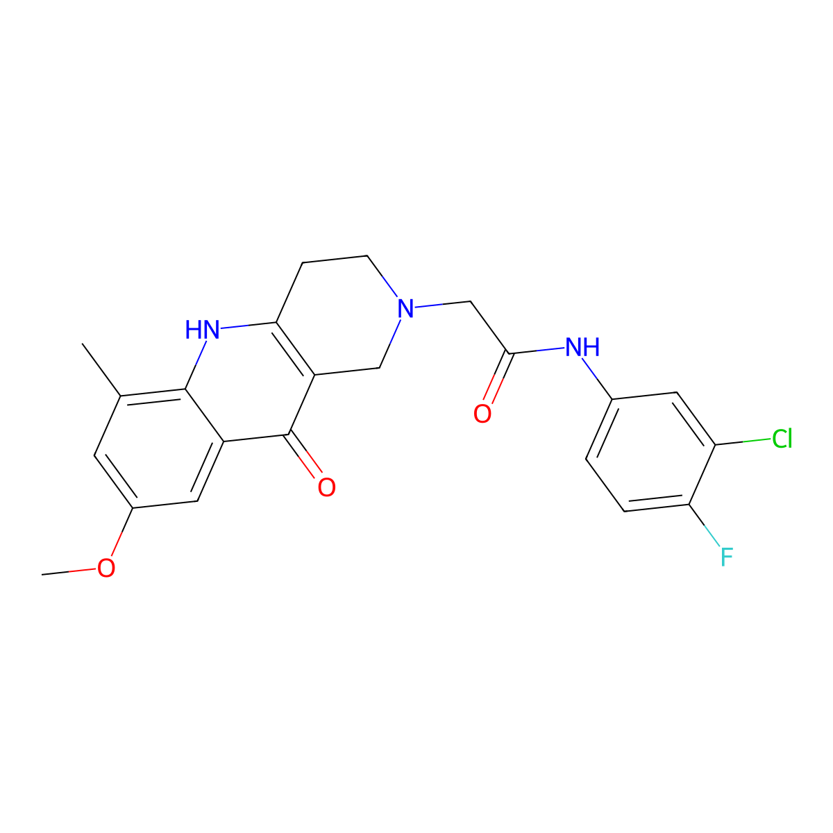 N-(3-chloro-4-fluorophenyl)-2-(8-methoxy-6-methyl-10-oxo-3,4,5,10-tetrahydrobenzo[b][1,6]naphthyridin-2(1H)-yl)acetamide molecular structure, CAS 1326902-84-4