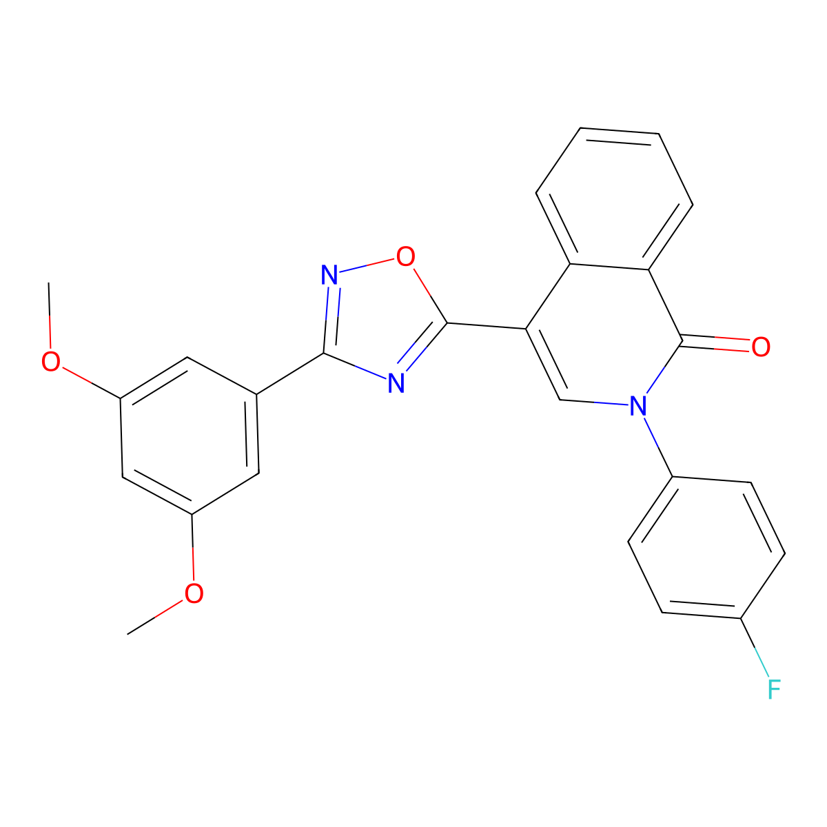 4-[3-(3,5-dimethoxyphenyl)-1,2,4-oxadiazol-5-yl]-2-(4-fluorophenyl)isoquinolin-1(2H)-one molecular structure, CAS 1326902-86-6